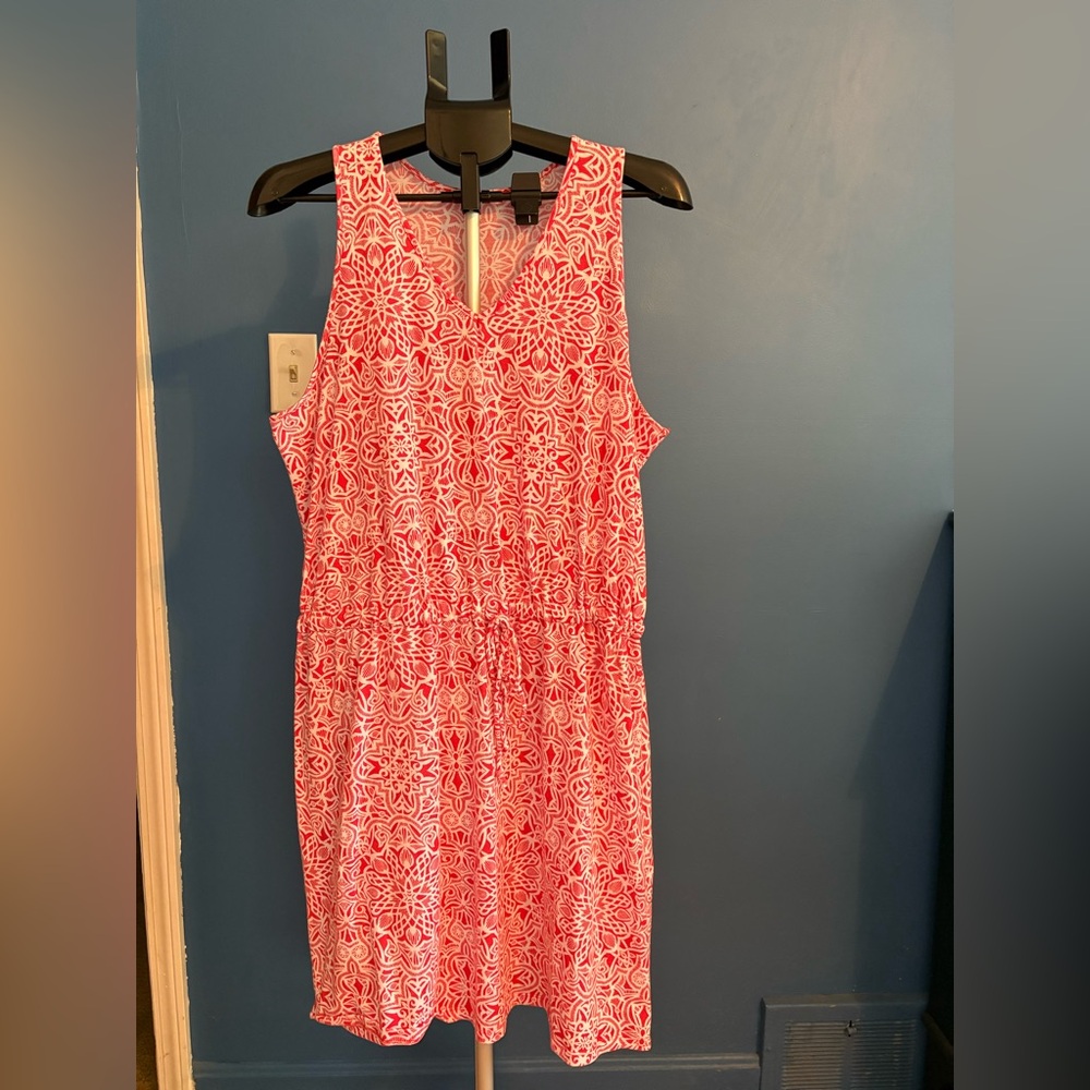 Old Navy Pink and White Patterned Dress